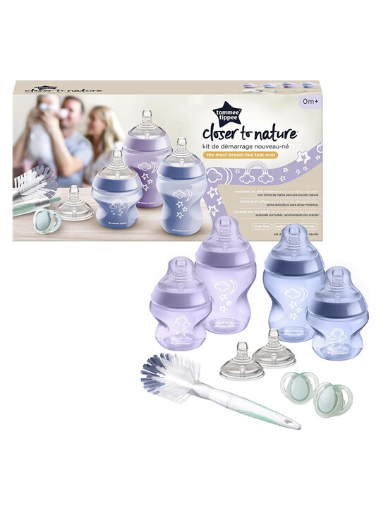 Tommee Tippee set of closer to nature baby bottles feeding set, Purple image number 1